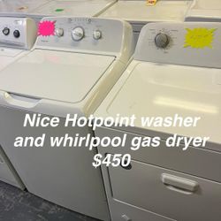 Nice Hotpoint Washer And Whirlpool Gas Dryer 