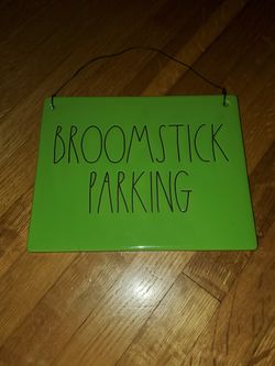 Rae Dunn Broomstick Parking Sign