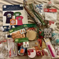 Miscellaneous Christmas ornament kits, decorations, art supplies