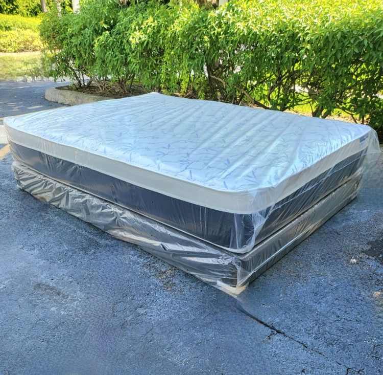 NEW QUEEN PILLOWTOP MATTRESS AND BOX SPRING 😉 100% QUALITY & CONFORM 👌