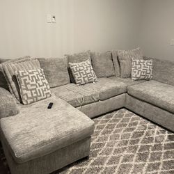Grey And White Sectional From Badcock