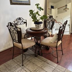 Heavy duty Wrought Iron Table With Four Chairs
