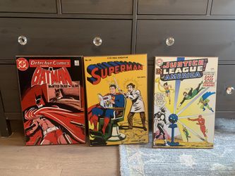 Set of 3 wooden comic pictures