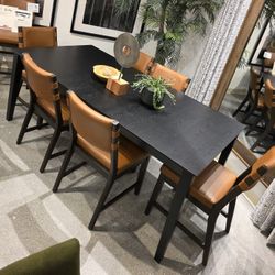 Seven Piece Dining Set.. Black Table 