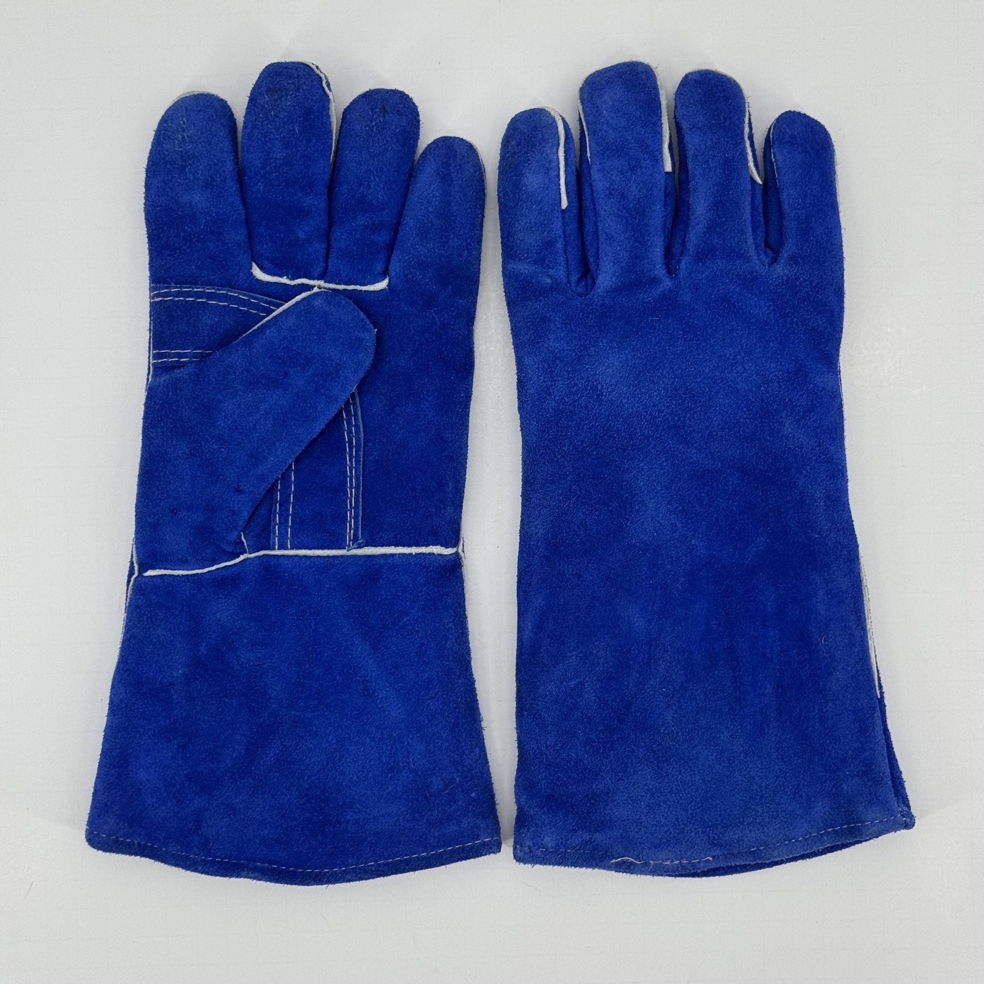 Durable Suede Leather Welding Protective Work Gloves, Sewn With Kevlar, Sz LARGE