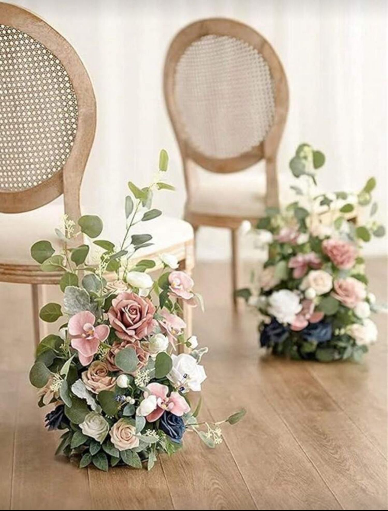 Freestanding Lings Navy And Dusty Rose Flower Arrangement
