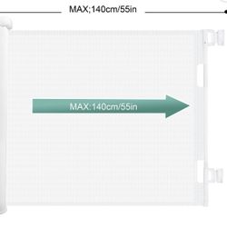  Retractable SAFETYGate 33"x55"（1.4m）- Retractable SAFETY Gate（White）