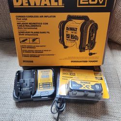 20V MAX Cordless Electric Portable Inflator and battery 5.0ah and charger 