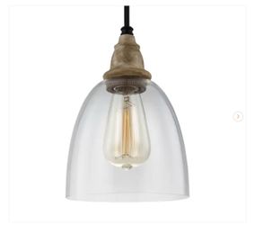 Generation Lighting Matrimonio 1-Light Driftwood and Dark Weathered Zinc Hanging Mini Pendant Light Light Fixture - New