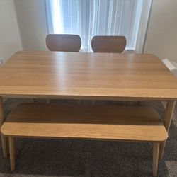 Mid Century Wood Dining Table Set