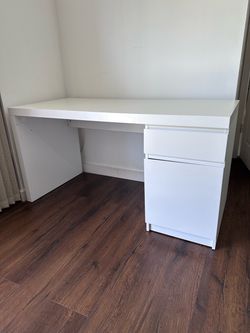 Malm Desk with Drawers White