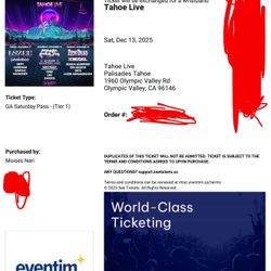 Tahoe Live Saturday Ticket GA