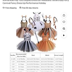 Toddler Cheetah/Tiger/Giraffe/White Leopard/Zebra Halloween Costumes 🎃 