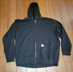 Carhartt Marquette Full-Zip Hoodie Sweatshirt Loose Fit Black Men's Size 2XL / NEW