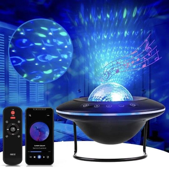 Brand New Star Projector, Galaxy Starry Projection Lamp, Bluetooth Speaker Aurora Lighting with Timer and Remote Control, LED Sky Night Light for Kids