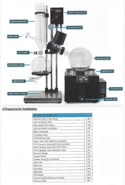 USA Lab RE-501 Rotary Evaporator w/Water Bath Glass Condensor Aspirator