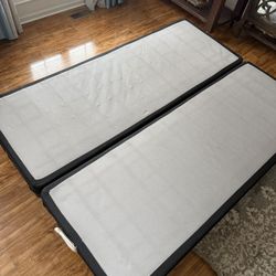 Metal Bed Frame + Two Mattress Support Bases (Full or Queen Compatible)