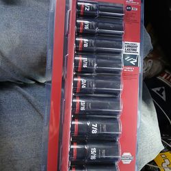 Milawaukee 9 PC drive impact socket set