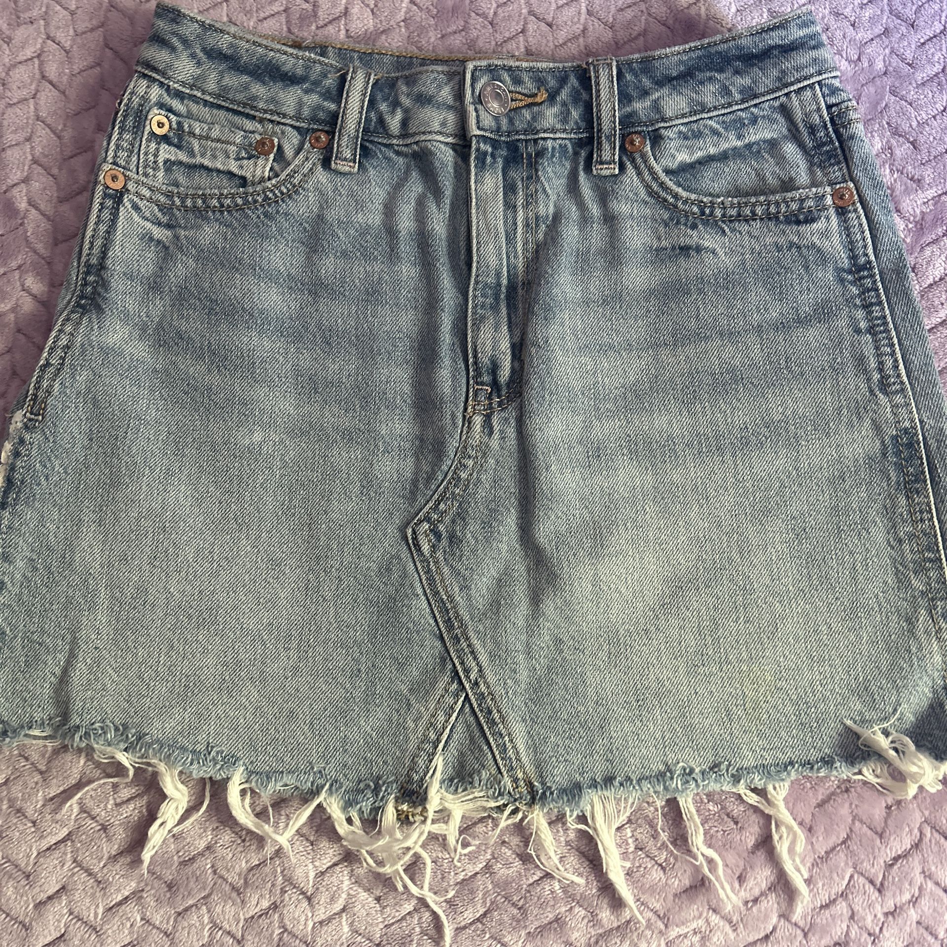 American Eagle blue denim mini skirt