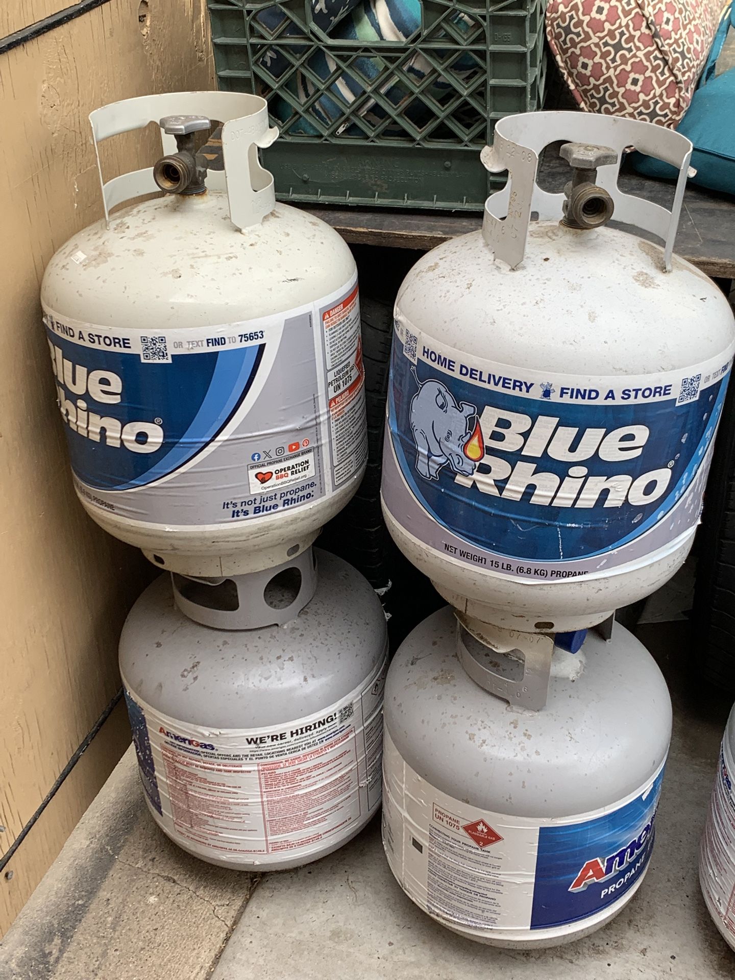 BlueRhino, AmeriGas, And Blank Propane Tanks