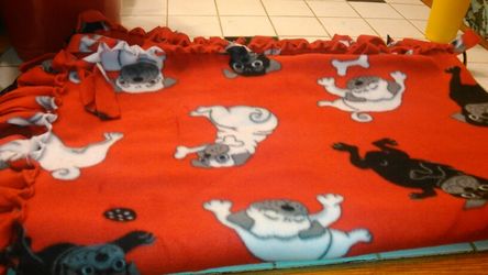 Red dog tie blanket