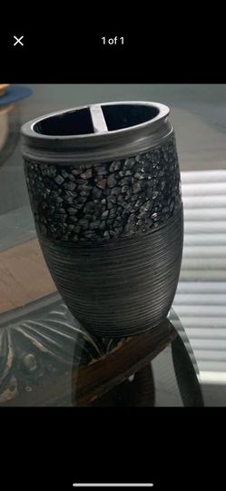 Gray Toothbrush And Toothpaste Holder 