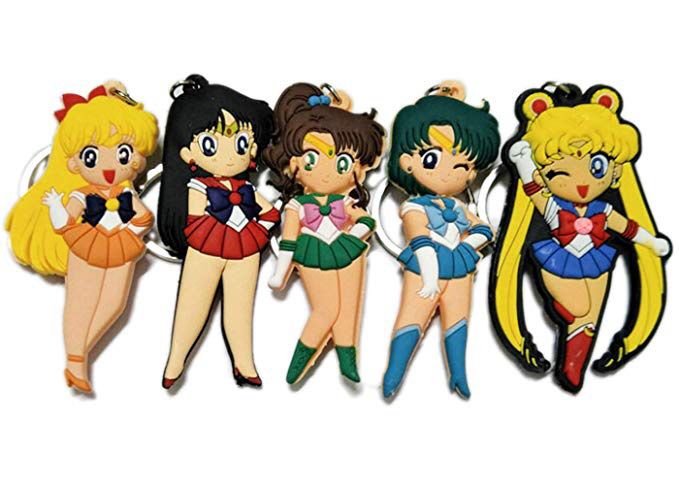 Sailor Moon set of 5 PVC keychains