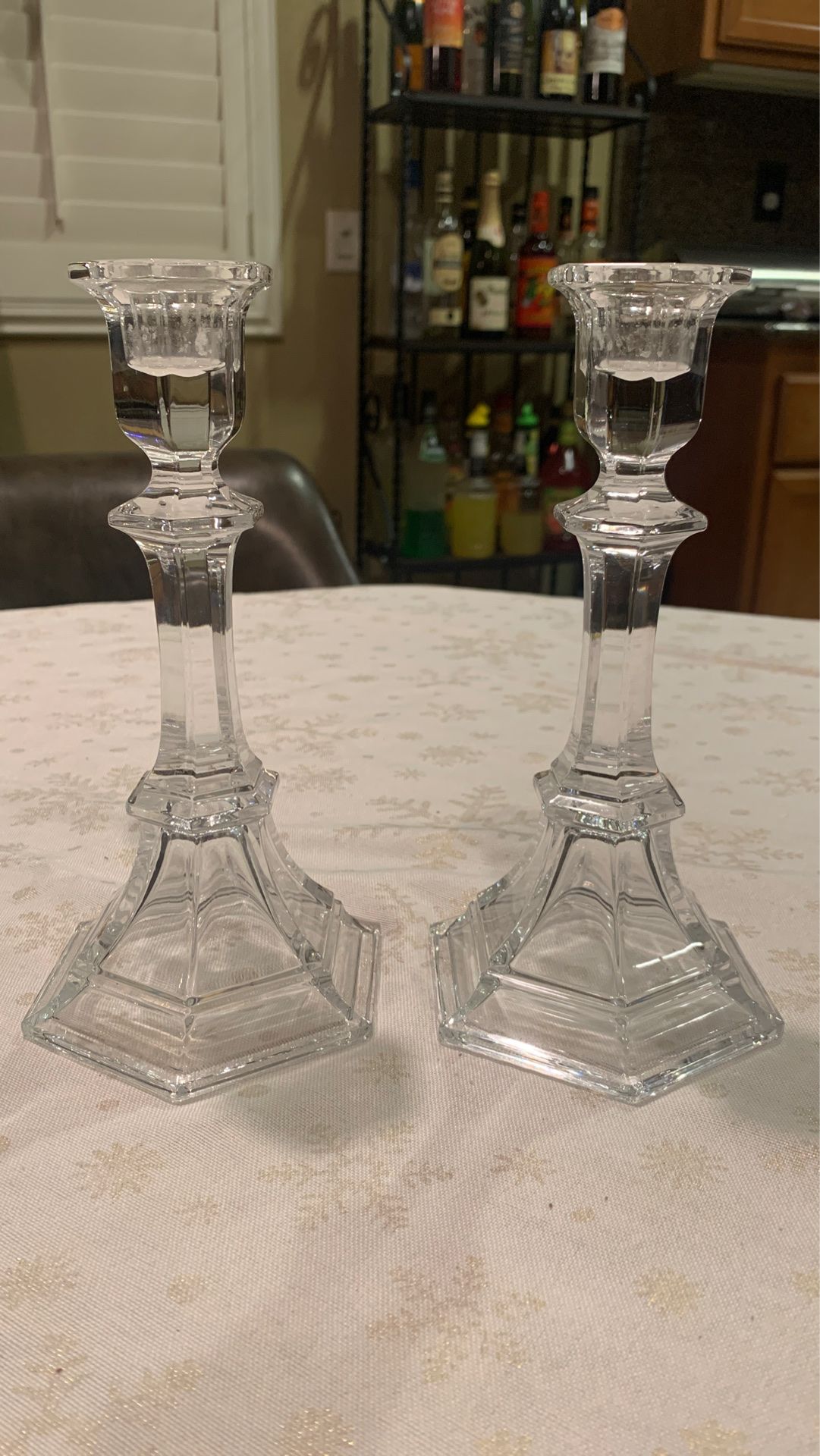 Glass crystal candle holder decor