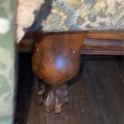Claw feet, vintage, oak, coffee, table, Two End Tables 