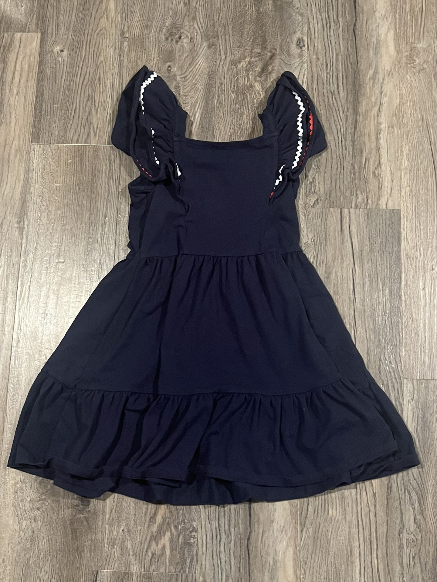 Girls Janie and Jack Fourth Of July Navy Ruffle Tank Top Dress. Size 7.