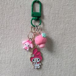 Sanrio My Melody Pink Keychain Hello Kitty Bag Charm 