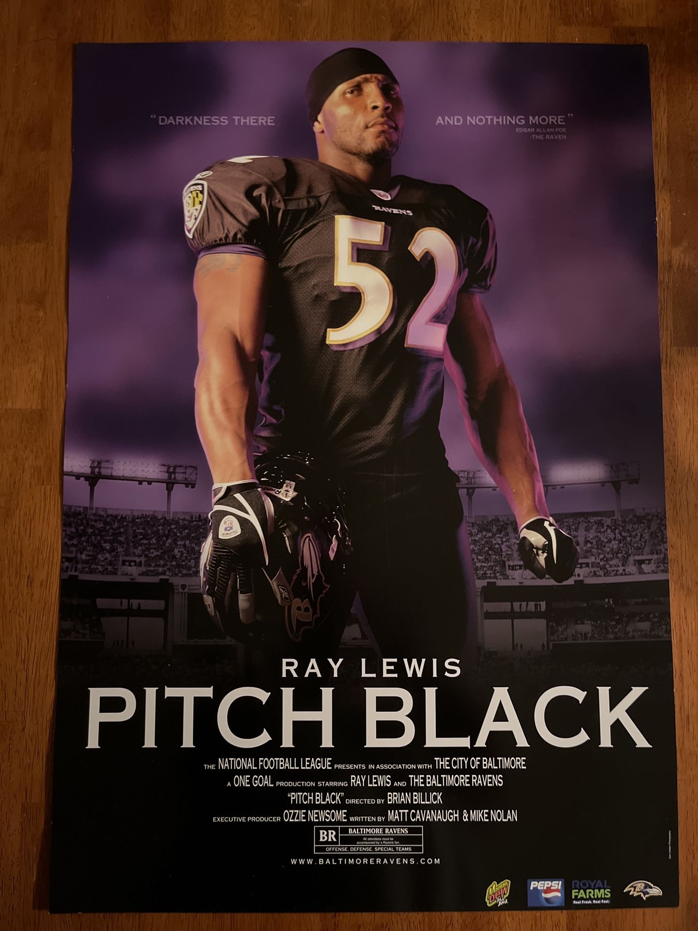 Ray Lewis Pitch Black Poster