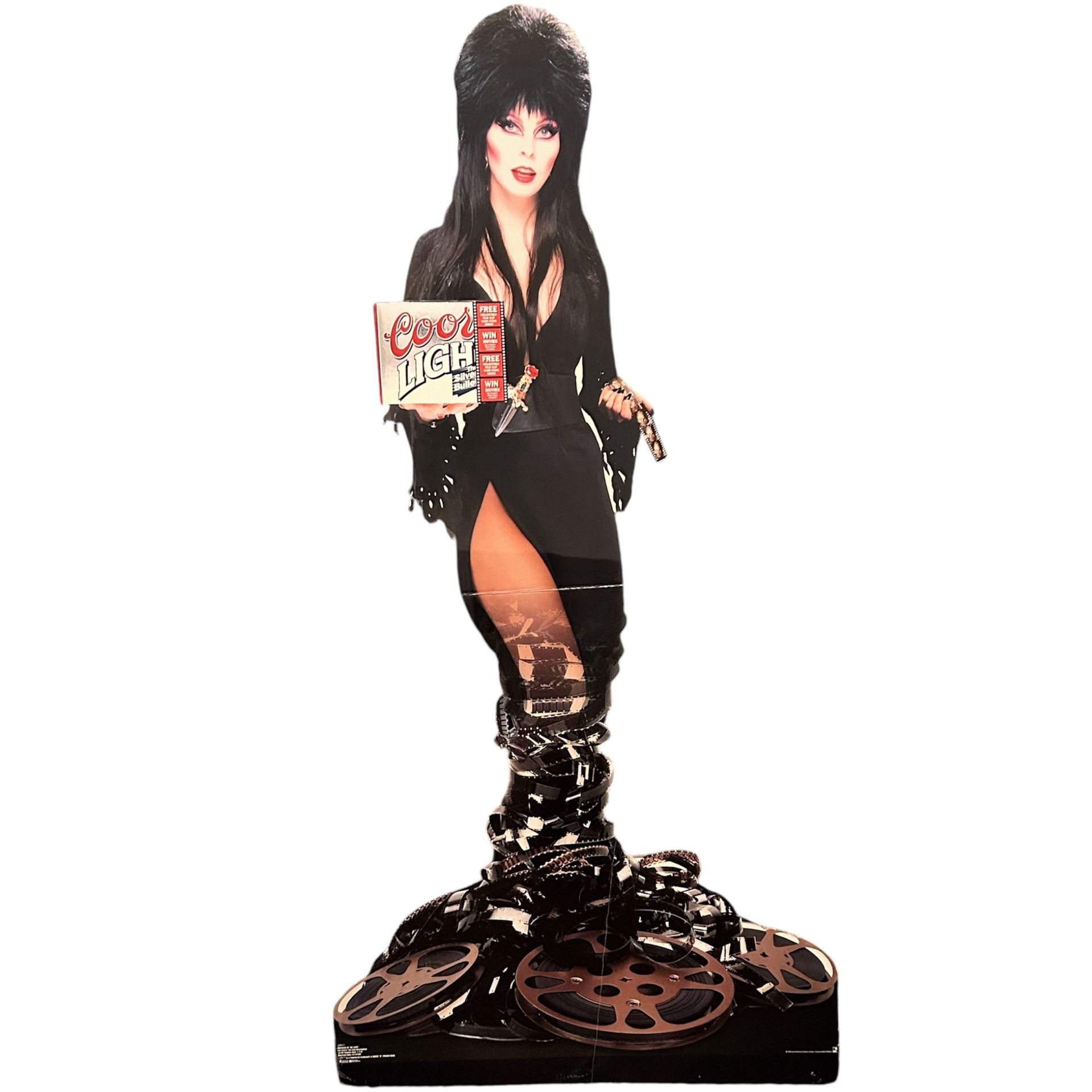 Vintage Elvira Mistress of the Dark Coors Light Cardboard Cutout Standee 68”