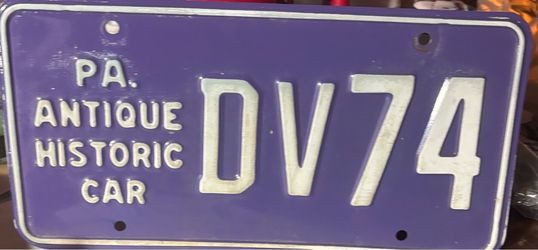 PA Antique Historic Car License Plate