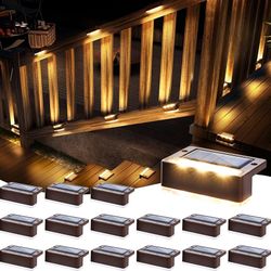 SOLPEX Solar Fence Lights, 16pack Solar Deck Lights Outdoor Waterproof Solar Powered for Step, Stair, Balcony,Front Porch,Garden, Walkway,Yard, Patio
