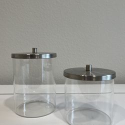 Glass Jar With Metal Lid - Set Of 2 