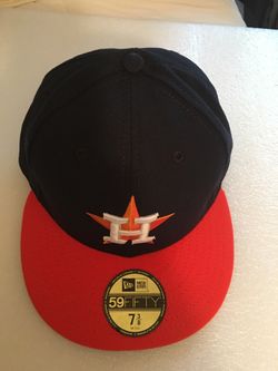 Houston Astros fitted hat sz 7 3/8 Authentic New Era