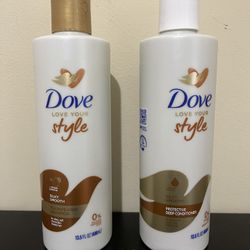 1 Set Dove Love Your Style Smooth Sulfate-Free Shampoo& Conditioner 