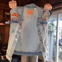 Levi Strauss Denim  Biker Jacket Great Condition Size Men’s Medium. 