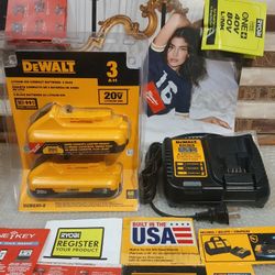 NEW DEWALT 20V BATTERIES AND FAST CHARGER 
