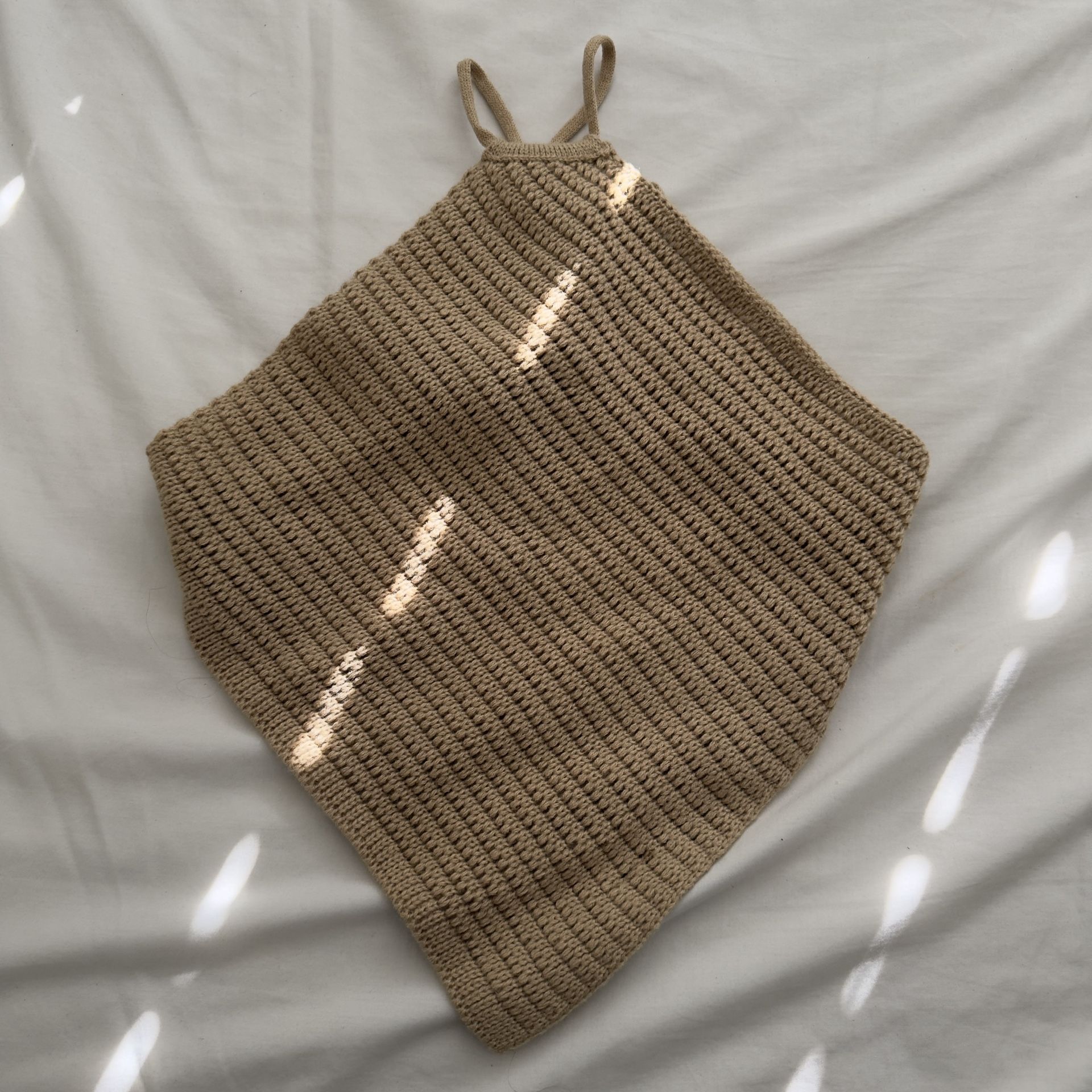 Tan Knit Halter Top Size S