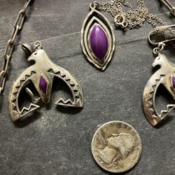 925 Silver Thunderbird Necklace And Matching Earrings