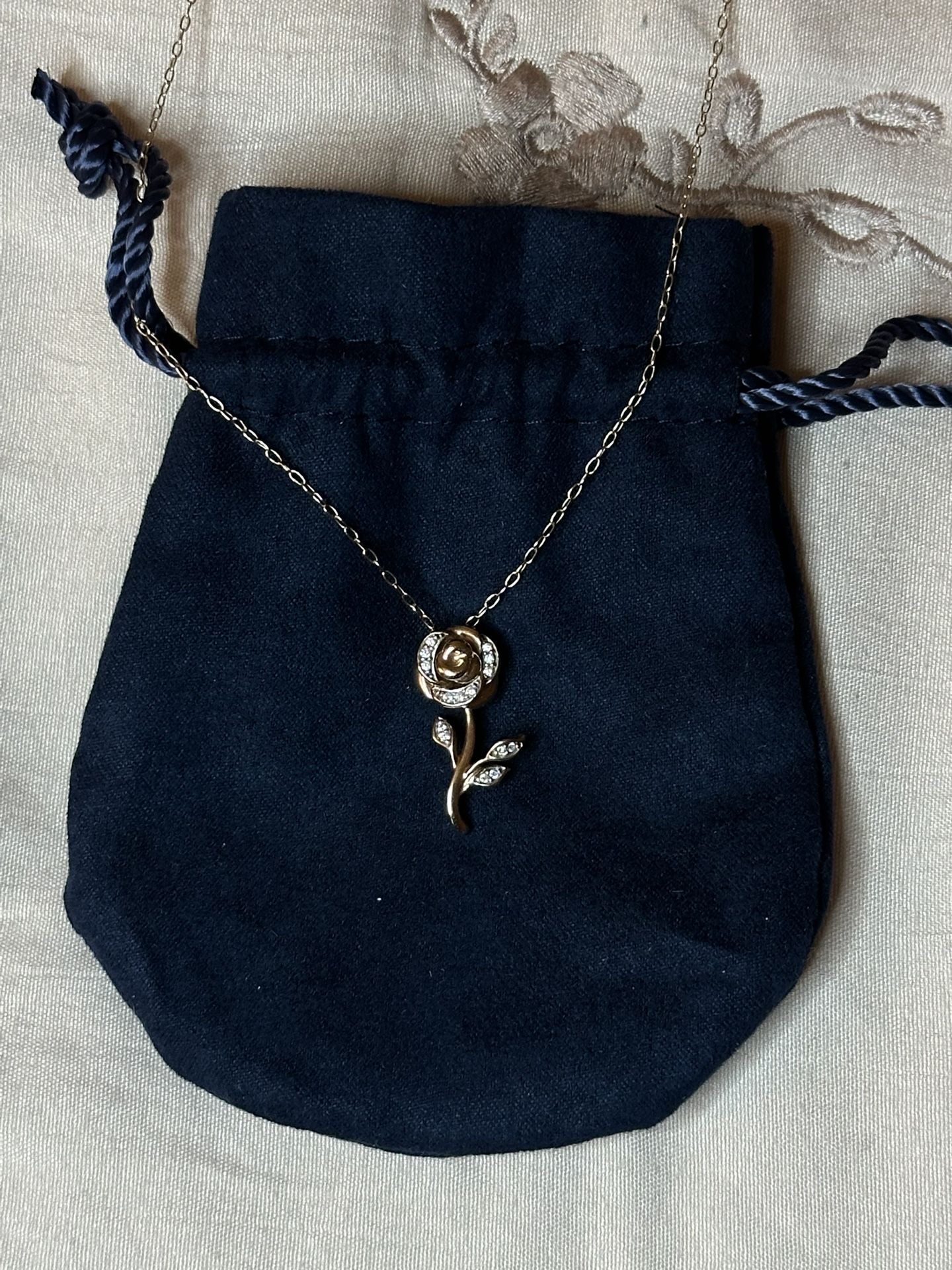 Enchanted Disney Belle 10K Rose Gold Pendant