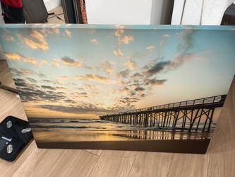 Large Beach Pier Canvas Wall Art – 39.5” x 29.5”