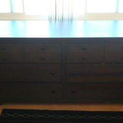 Dark Brown Distressed Style Dresser 