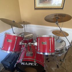 Mapex Full Drum Set Kit W/stands And Accessories 