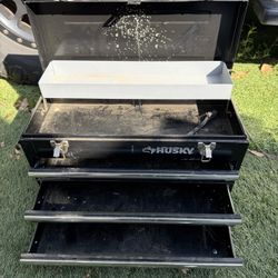 HUSKY 20-inch 3-Drawer Metal Portable Tool Box with Tray Ball Bearing TB-303B