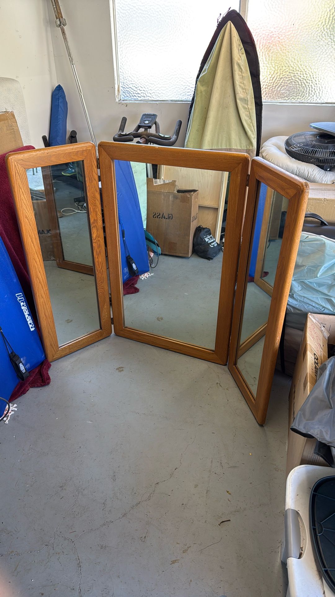 Vintage Wood Mirror 1970