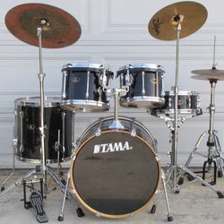 FREE DELIVERY! Tama Black Drum Set w/ Zildjian Cymbals and Hardware