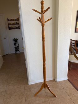 Traditional Wooden Standing Coat Rack